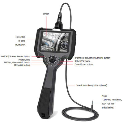 IP54 Endoscope صنعتی قابل حمل چشم انداز مستقیم / چشم انداز جانبی / جهت دید دوگانه