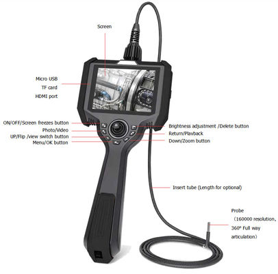 دوربین اندوسکوپی صنعتی قابل حمل IP54 160000 پیکسل VH510-28-300